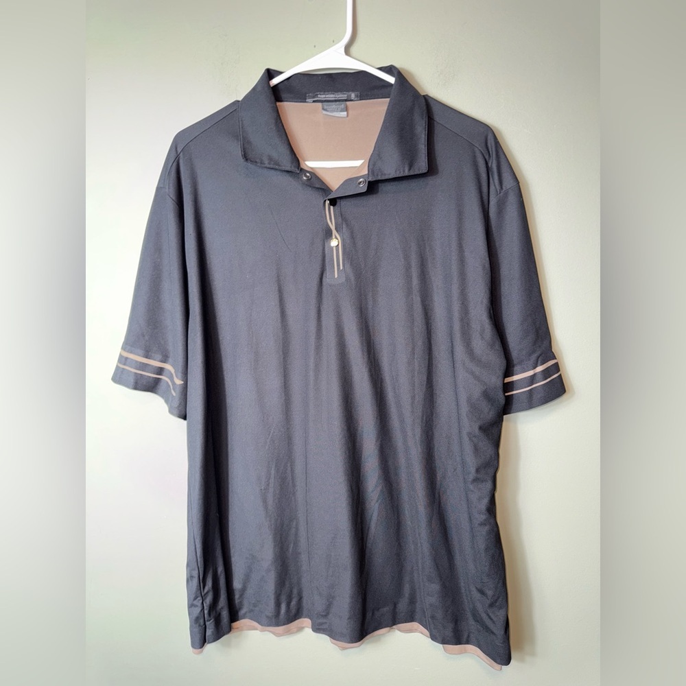 Nike Men’s Tiger Woods Platinum Shirt Sleeve Polo Shirt Black‎ Tan Size Large